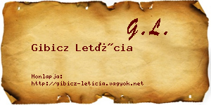 Gibicz Letícia névjegykártya